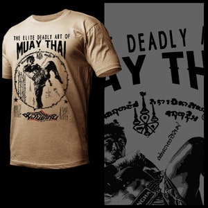 Muay Thai Thailand Sak Yant fighter Thai Boxer T-Shirt Traditional Thai Boxing Martial Arts Ancient Script Tattoo Full Contact Kickboxing