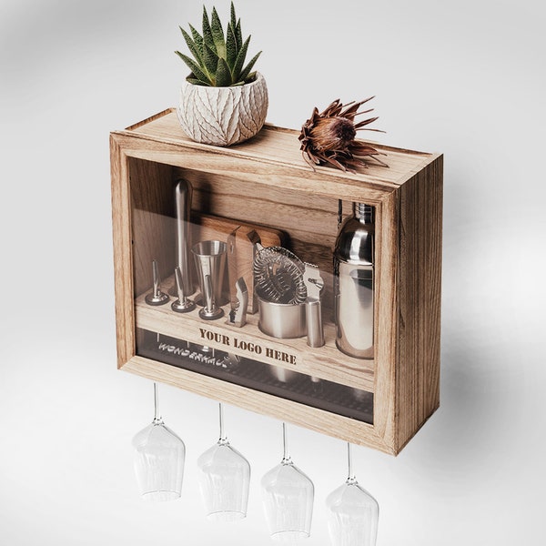 32+delige gepersonaliseerde cocktailkit, wijnrek mini-bar voor moderne woning, rustieke bargerei set, huwelijksverjaardag cadeau, verjaardag, slotcadeau