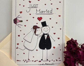 Karte "Just Married“, Hochzeitskarte