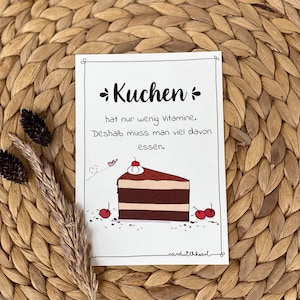 Karte "Kuchen hat wenig Vitamine"