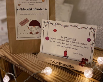 Adventskalender mit 24 Postkarten, Kartenadventskalender
