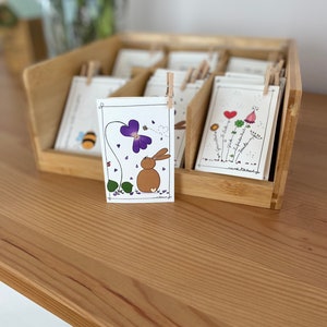 Mini-Klappkarte mit Klammer, Motiv Osterhase