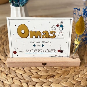 Karte "Omas sind wie Mamas nur mit Puderzucker", Grußkarte Oma