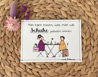 Grußkarte "Schuhe passen immer"