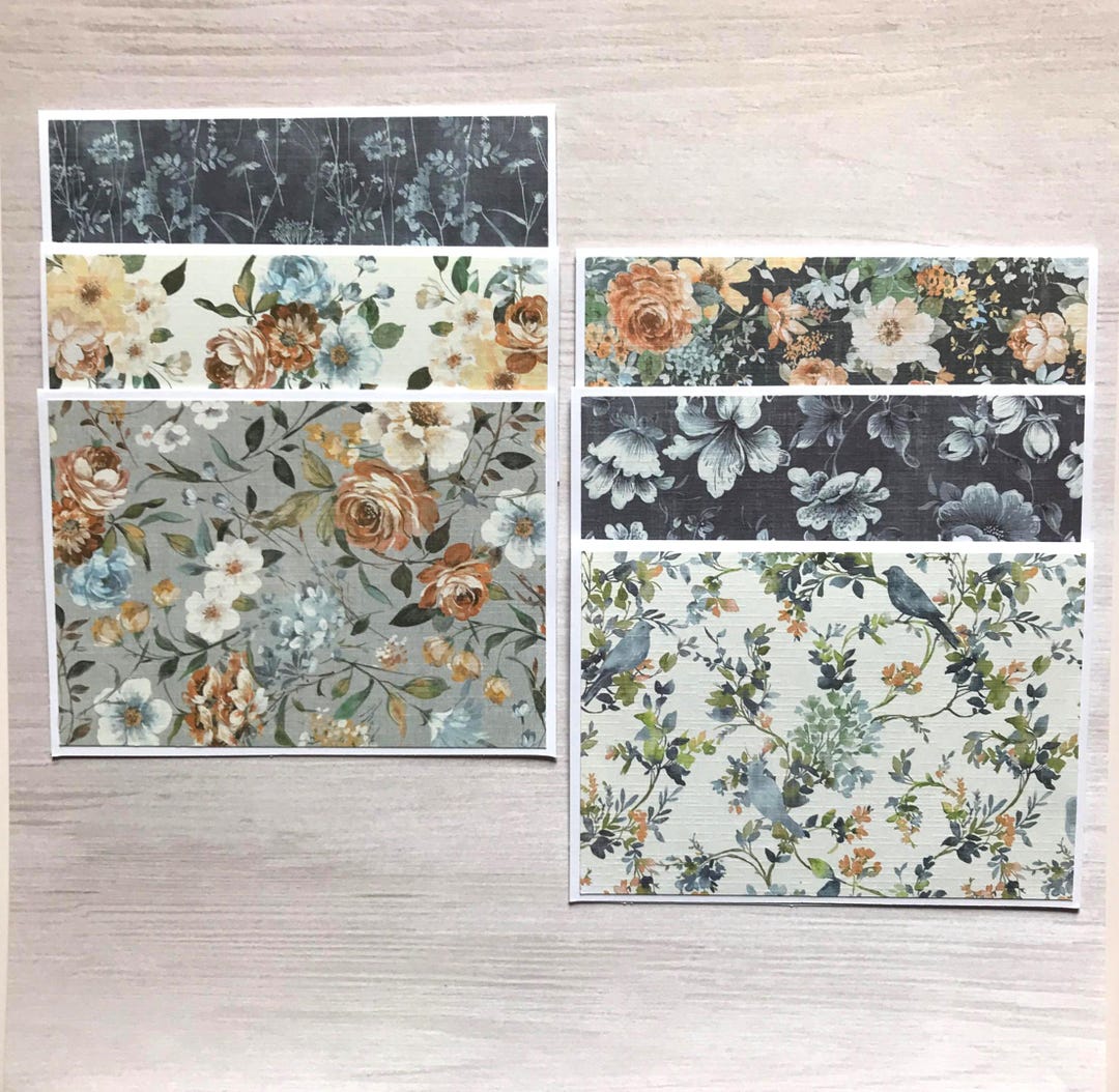 Handmade Floral Note Cards- Set of 6 Blank Cards - Etsy
