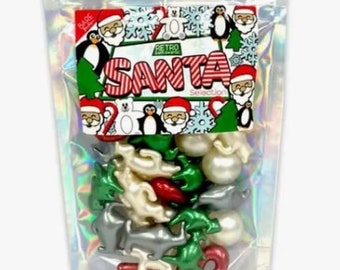 Retro Bath Pearls - Santa Selection. 30 Festive Bath Pearls - Candy Canes, Penguins, Snowballs, Polar Bears and Christmas Trees.