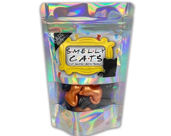 Perle da bagno Smelly Cat. 15 perle da bagno a forma di gatto. Regalo a tema Friends. Regalo Phoebe From Friends. Profumate a fragola, pesca e orchidea.