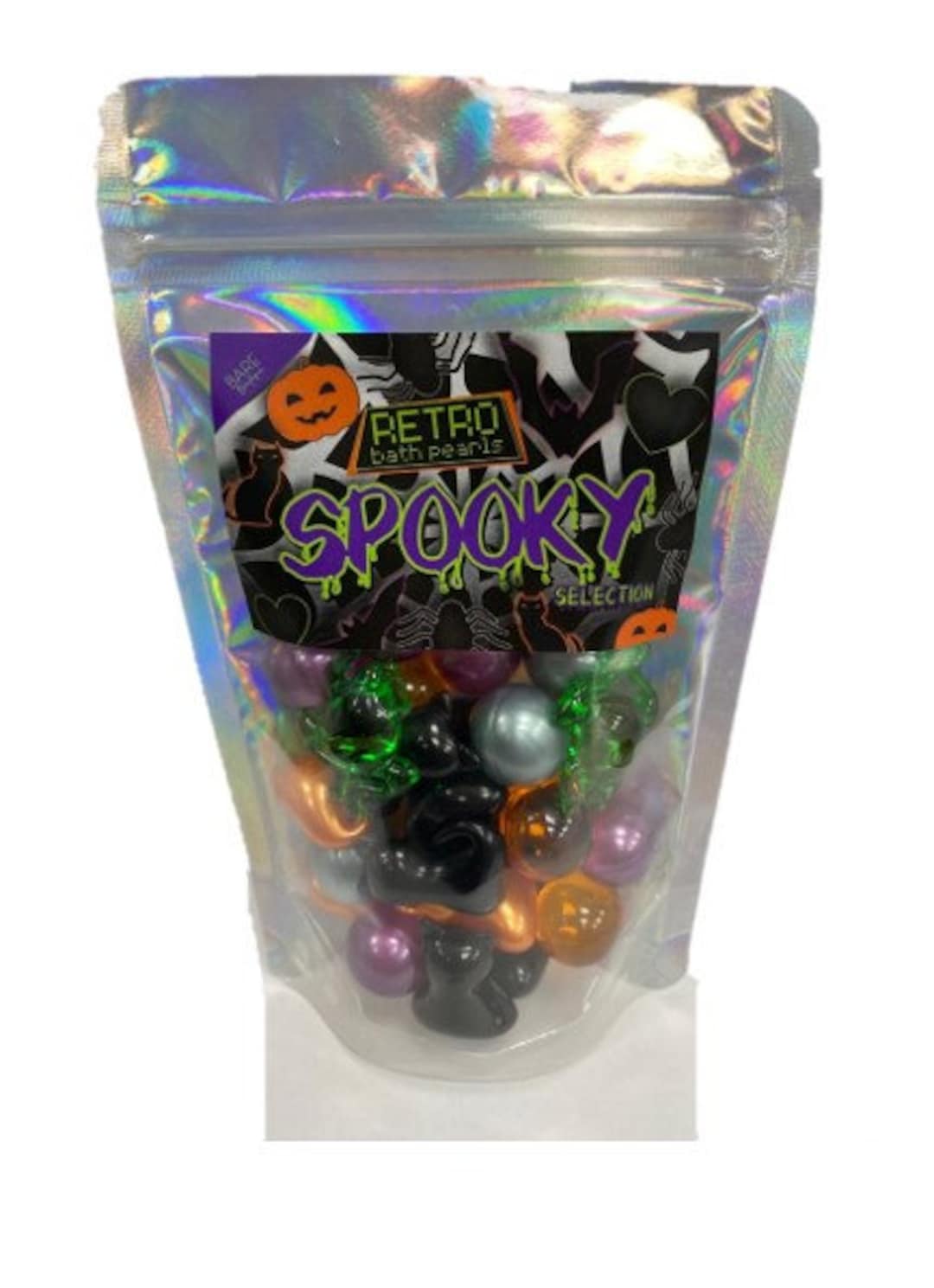 Retro Bath Pearls Spooky Selection. 30 Halloween Themed Bath Pearls. Halloween Accessories