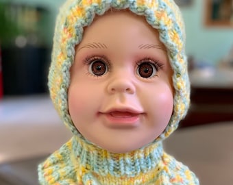 Hand Knit Cable Baby Balaclava