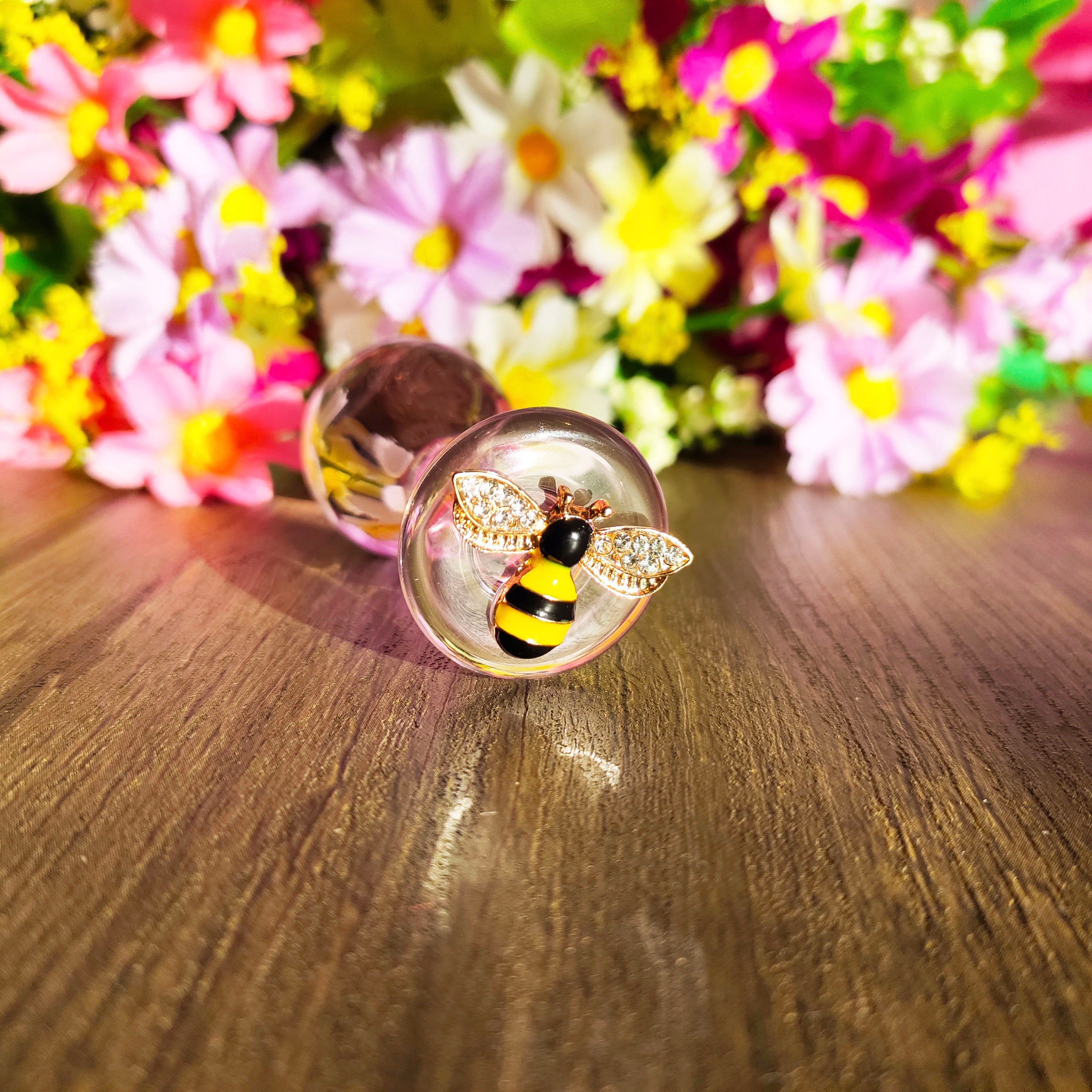 Cute Honeybee Glass Butt Plug Pink Clear Glass Anal Plug Sex Etsy Uk