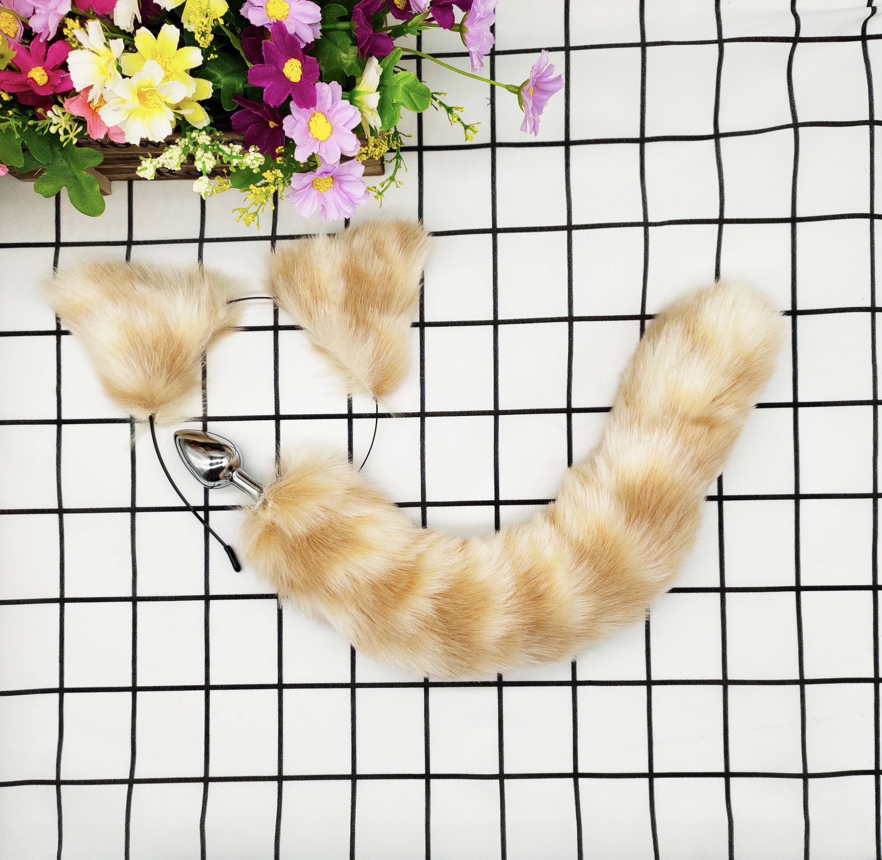 Cat Tail Butt Plug and Ears Set Faux Fur Tail Plug Anal Etsy Canada