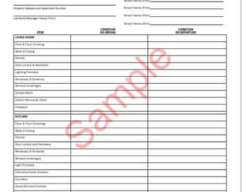 Formulaire de liste de contrôle d'inspection de l'état des biens locatifs