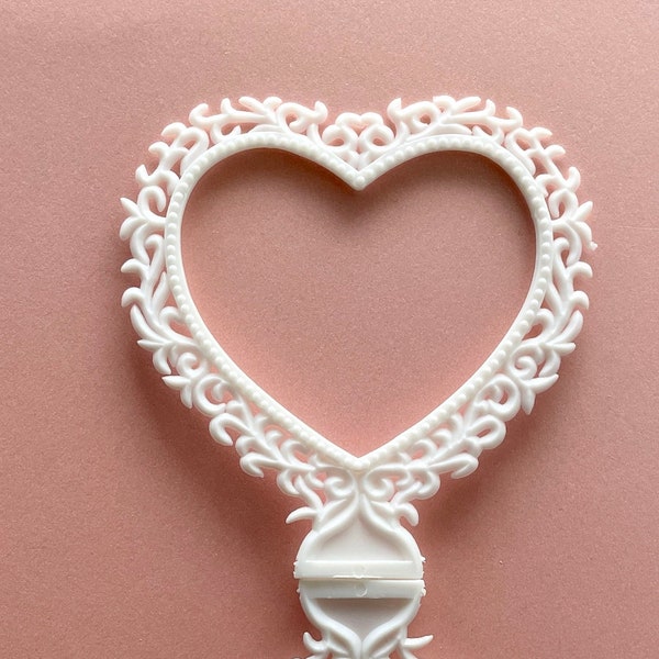 Pair of Vintage Wilton Wedding Cake 4 Inch Filigree Heart Frames for Cake Decorating, Display or Doll House