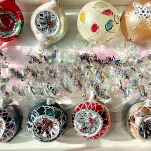 Vintage Mercury Glass Christmas Ornament: Indent Glass Tree Decoration, Germany, Poland