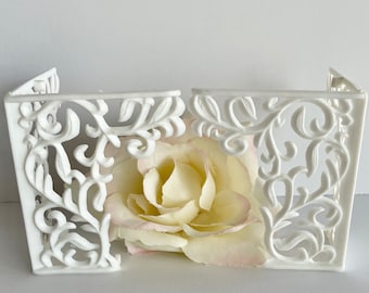 8 Vintage Wilton Cake and Craft Trim Filigree Corners; Wedding Cake, Crafts, Dollhouse or School Project; 1980s