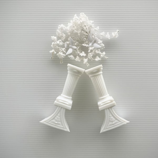 Vintage Wilton Roman Arched Pillar Wedding Cake Column; ONE 4.5 Inch Cake Tier for Decorating, Doll House or Crafts