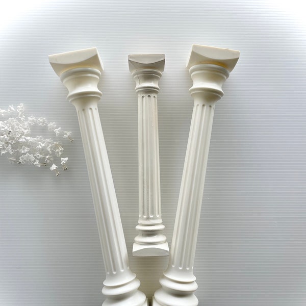 Vintage Wilton Wedding Cake Roman Columns, PAIR of Tall OR Extra Tall Pillars for Cake Decorating, Doll House or Crafts