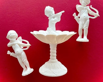 Vintage Wedding Cake Topper, Decoration; Cupids- Your Choice of Fountain Flutist Cherub or Bow and Arrow Angels; Craft, Dollhouse; 2000s