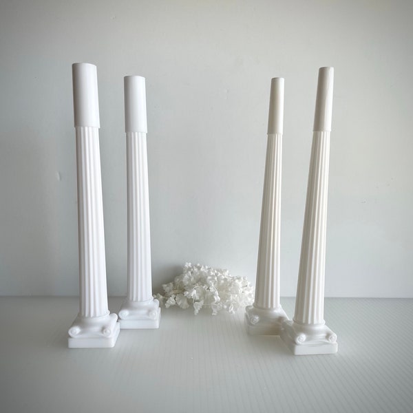 Vintage Wilton Wedding Cake Grecian Spiked Pillars; PAIR of Tall Columns for Cake Decorating, Doll House or Crafts