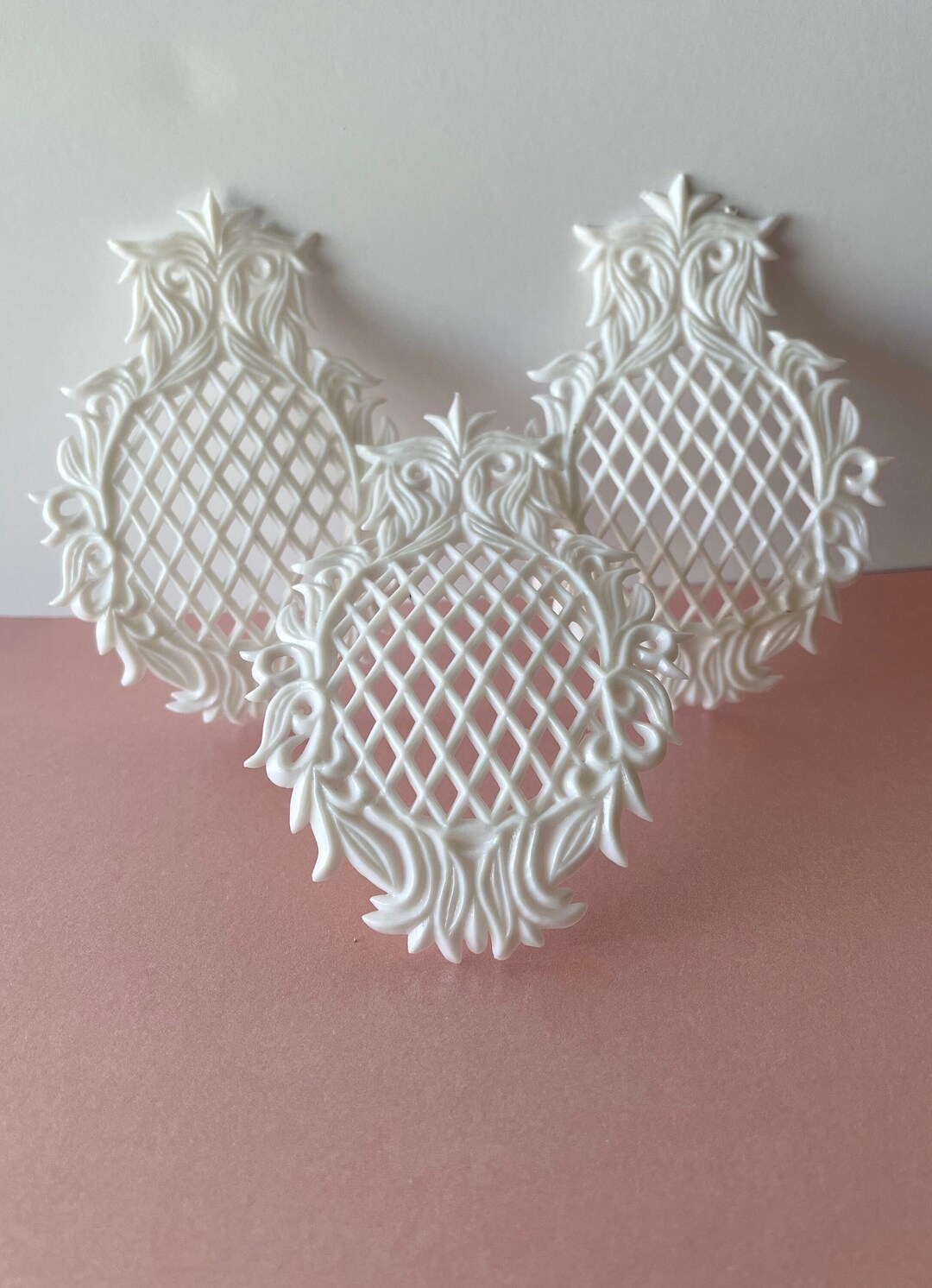 Vintage Wilton Contoured Filigree Cake Decoration for Weddings; Set of ...