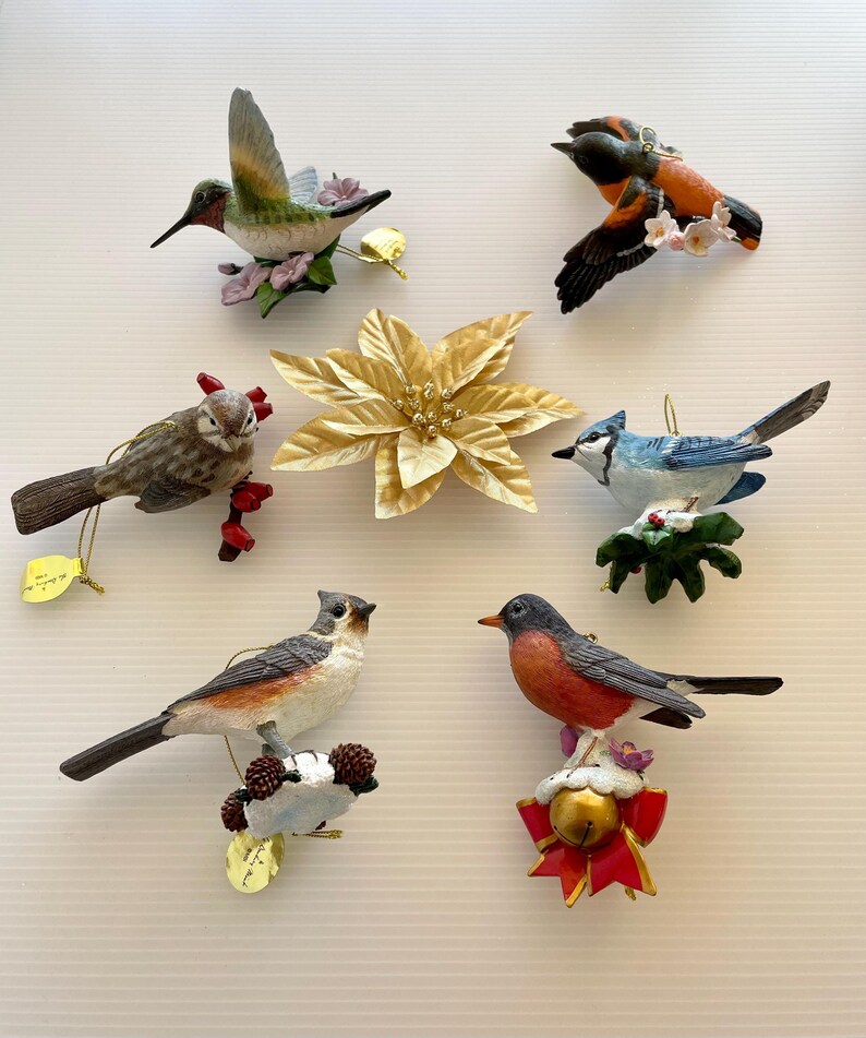 Vintage Songbird Christmas Ornaments Choose ONE Danbury Mint Porcelain