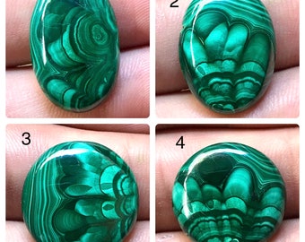 AAA Quality Malachite Cabochons 43.5x28.5x7.5 MM Size C250 Loose Gemstone Natural Malachite Oval Shape Smooth Cabochon