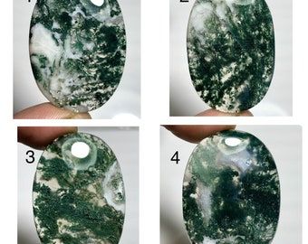 Loose Semi Precious Gemstone Suppliers Jewelry Making AG-5060 48X12X7 MM Handmade Pendant Cabochon New Arrivals Moss Agate Cabochon