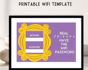 Echte Freunde | Druckbare WLAN-Schildvorlage - Bearbeitbar, sofortiger Download, anpassbares Wi-Fi für Gäste