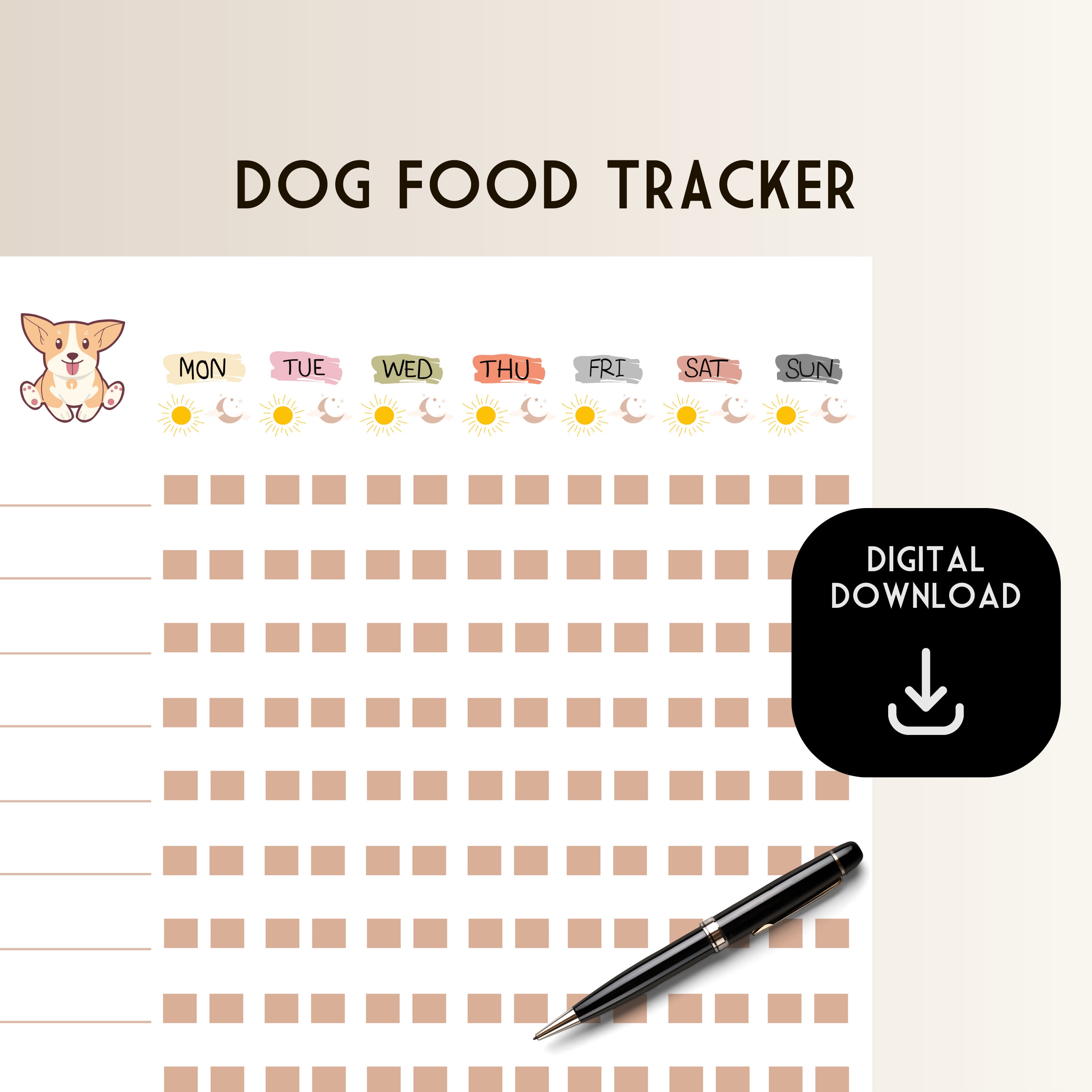dog-food-tracker-12-week-household-dog-food-chart-for-couples-dog-walker-planner-feed-dog