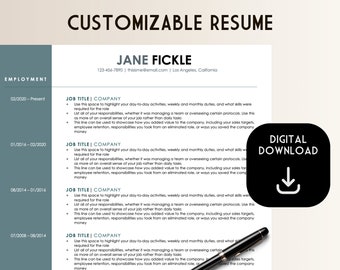Minimalistische, saubere, fesselnde Lebenslaufvorlage, Lebenslaufvorlage für modernen professionellen, druckbaren Lebenslauf, Microsoft Word-Lebenslaufvorlage