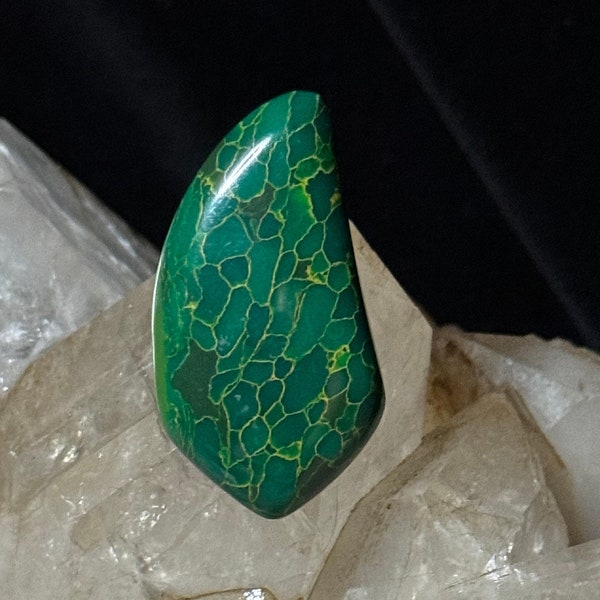 Vibrant Green Copper Turquoise Cabochon - Handcrafted Jewelry-Making Supply from USA, Unique Gem for DIY Jewelry Creations, Handmade