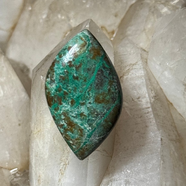 Vibrant Copper Chrysocolla Cabochon from Arizona Mines - Polished Focal Stone Jewelry Making, Handcrafted in the USA, Gift for Women and Men