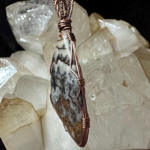 Rhyolite Jasper Wire Wrapped Necklace - Rustic Stone Pendant, USA Handmade Boho Chic Gift imagem 9