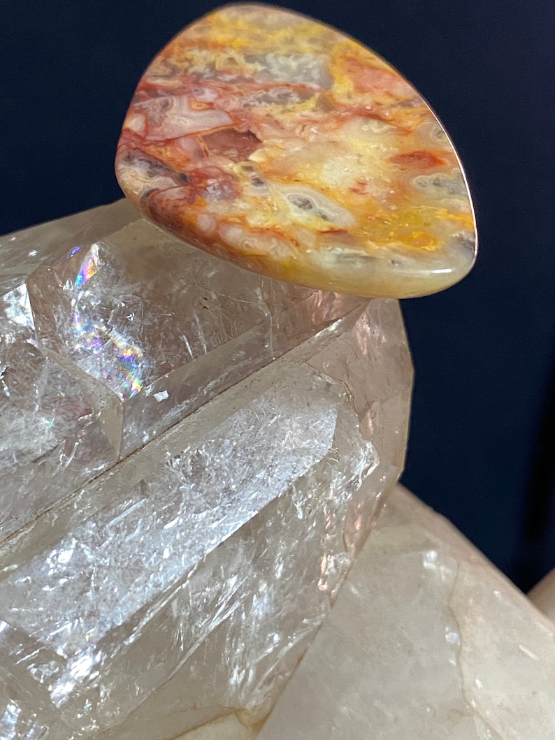Beautiful Agate Gemstone Cabochon with Flat Back Loose Stone USA Crafted Jewelry Making Perfect Wire Wrapping Stone