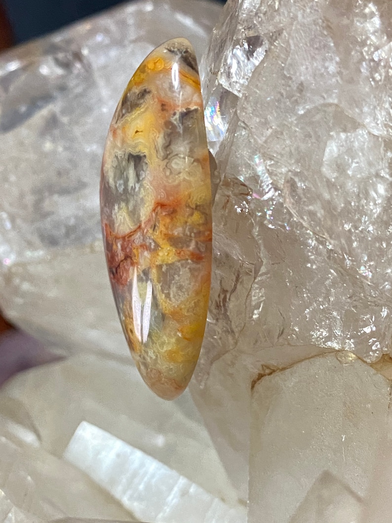 Beautiful Agate Gemstone Cabochon with Flat Back Loose Stone USA Crafted Jewelry Making Perfect Wire Wrapping Stone