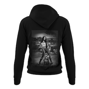 Stylish Cuddly Women's Hoodie Old English Bulldog Girl Design Women Hoodie with Hood Outfit Rocking Long Sleeve Sweater XS-XXXL