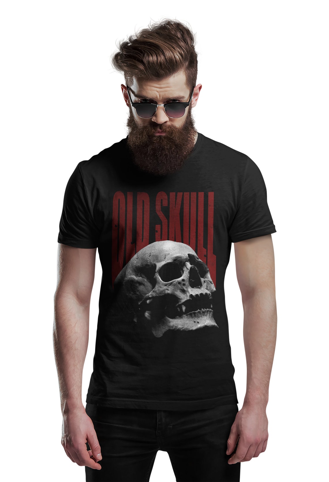 Men's Tshirt Motif Old Skull Men Shirt With Skull Skull Etsy UK