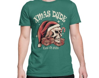 Xmas Dude Skull Santa Claus - Camiseta para hombre con diseño festivo, diseño de Papá Noel, talla regular XS-XXXXXL