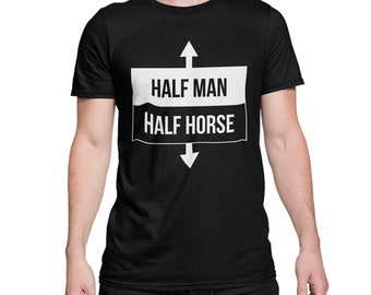 Grappig Statement Heren T-Shirt Half Men Half Horse Tshirt Korte Mouw Top voor Heren Fun Shirt Katoen Regular Fit S-XXXXXL