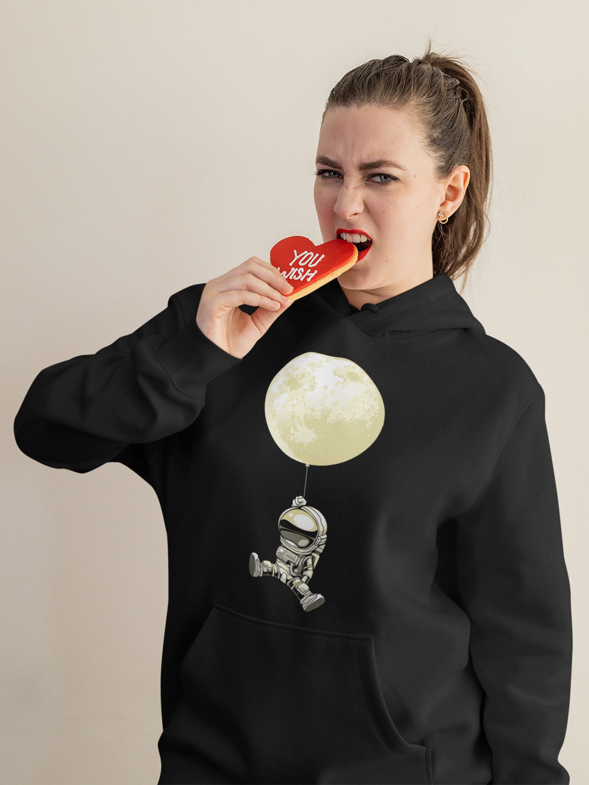 knut Fashion & Streetwear Funny Gift Idea for Women Hoodie Cat Black Cat Motif Bubble Cat Women's Hoodie with Funny Saying Top Kitten for Cat Mum in Size XS-3XL, heather grey