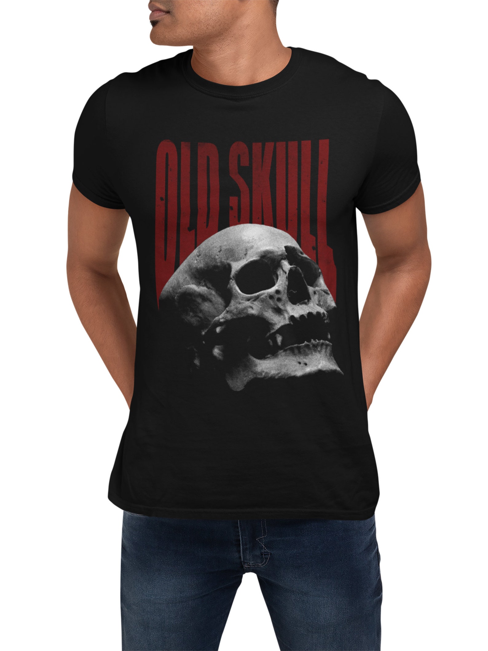 Men's Tshirt Motif Old Skull Men Shirt With Skull Skull Etsy UK