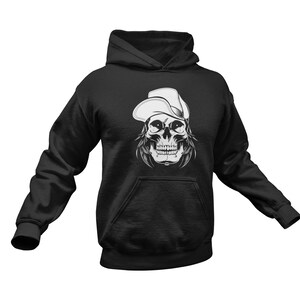 Skater Hoodie Skull Hooded Sweater Unisex voor mannen motief schedel dragen hoed mannen hooded sweatshirt maat S-5XL afbeelding 9