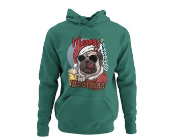 Sudadera con capucha de Papá Noel para Navidad, divertida sudadera con capucha para ocasiones festivas, unisex, para mujeres y hombres, talla regular XS-XXXXXL