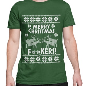 Funny Christmas Men's T-Shirt with Christmas Motif Cheeky Saying Men Tshirt Merry Christmas Regular Fit Large Sizes S - XXXXXL...