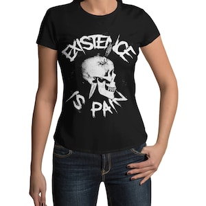 Women's Top Women T-Shirt with Skull Motif Tshirt Short Sleeve Basic Gothic Style Skull Print for Fashion Conscious Girls in Black Gr. XS-XXXL...