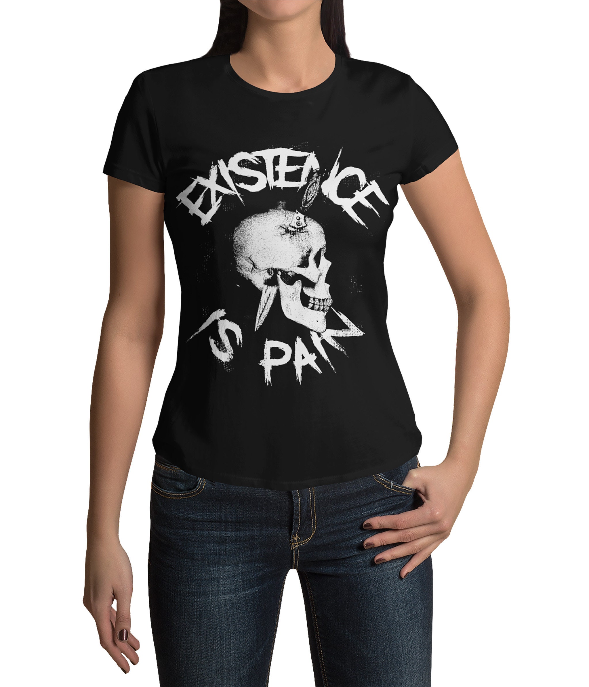 Damen Totenkopf Shirt - Waxed Skull, Damen Shirts & Tops