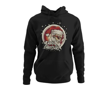 Funny Santa Claus Men&#39;s Hoodie with Christmas Motif Men Hoodie Merry Christmas Regular Fit Gr. S - XXXXXL
