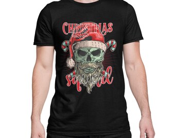 Christmas Squad Santa Claus Skull Regalo para camiseta navideña Camiseta unisex Camisa navideña de Papá Noel Tamaño de ajuste regular XS-XXXXXL…