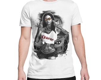 Statement Heren Tshirt Print Honey Inked Girl Mannen Top Korte Mouw Tattoo Pin Up Print Shirt Moderne Zomer Kleding Maat S-5XL...