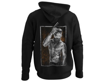 Sudadera con capucha para hombre con estampado en la espalda estilo tatuaje tipo tatuado para hombre Sudadera con capucha traje Rockstar jersey de manga larga XS-5XL